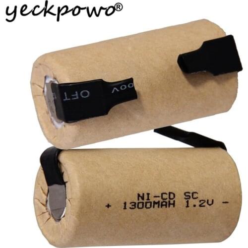 Yeckpowo SC battery 1300mah 1.2v SUBC battery NICD rechargeable batteries power tool for makita bosch B&D Hitachi metabo dewalt