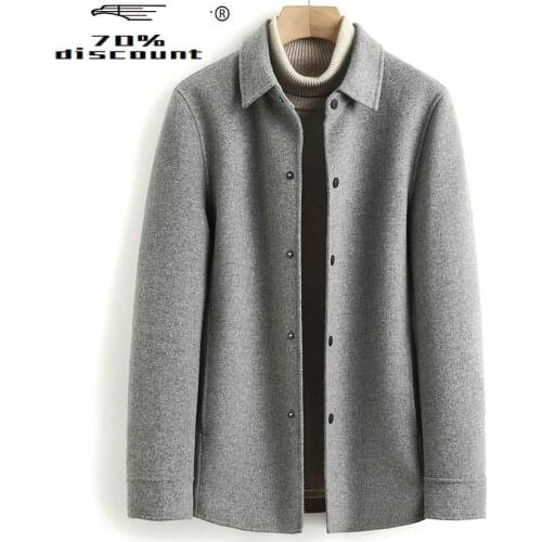 2020 New Wool Coat Men Spring Autumn Casual Double-sided Wool Jacket Coats for Men Overcoat Erkek Mont 4989 KJ3620