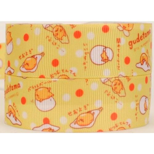 NEW arrivals 50 yards yellow yolk cartoon printed grosgrain ribbon free shipping