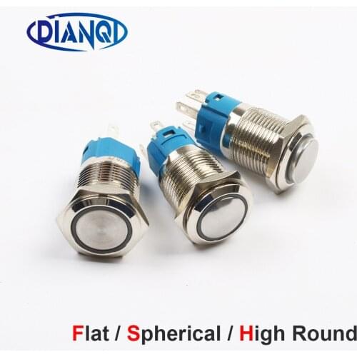 New type LED 16mm push button switch press button switches car switch Illumination Ring mark NO NC Momentary