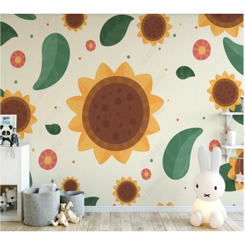 Papel de parede simple nordic cartoon flower 3d wallpaper,living room tv wall bedroom wall papers home decor bar cafe mural