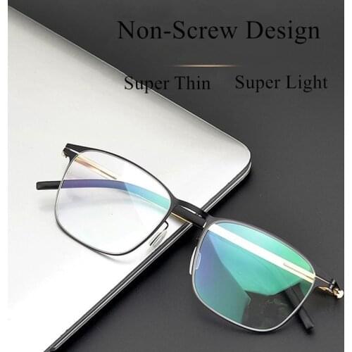 Non-Screw Glasses Frame Men German Brand Medical Aviation Stainless Steel Eyeglasses Women Square Spectacle Eyewear VEIT