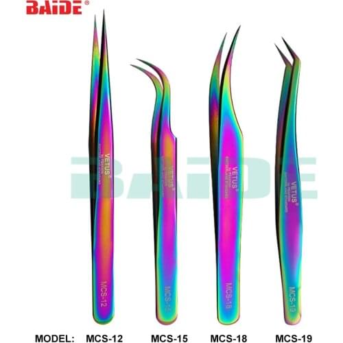 Original Vetus MCS Tweezers Wholesale MCS-12 MCS-15 MCS-18 MCS-19 MCS-20 Precision Beauty Make up Eyelash Grafting Tools