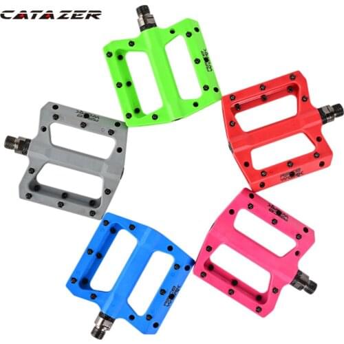 Catazer Mountain Bike Pedals MTB Pedals BMX Pedals Nylon Fiber Non-Slip Bicycle Pedals Clycling Pedals