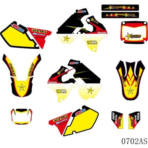 For Suzuki RM 125 250 RM125 RM250 1996 1997 1998 Full Graphics Decals Stickers Motorcycle Background Custom Number Name 3M