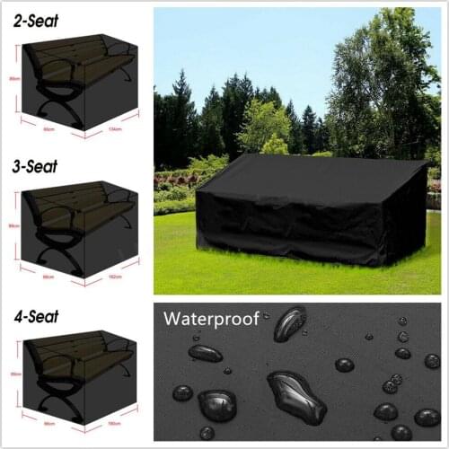 Black Multiple Specifications Available Outdoor Bench Dustproof Cover Waterproof Breathable Bench Garden Seat Cover