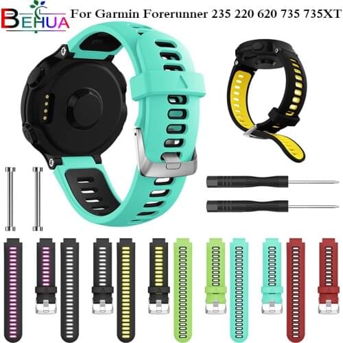 Watchband For Garmin Forerunner 735XT Watch Soft Silicone Strap Replacement Watch Band For Garmin Forerunner 220 230 235 735XT