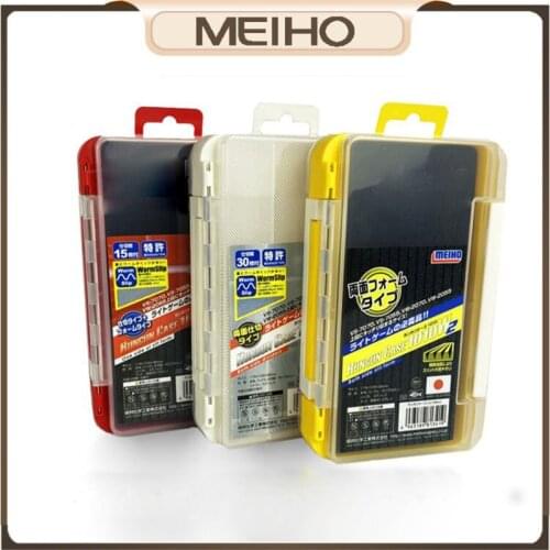 JAPAN MADE MEIHO 1010W Fishing Box compartments Fishing Accessories lure Hook Boxes storage Double Sided High Strength Fishing