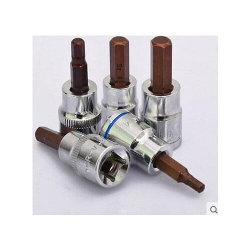 H3--H8, Length 49MM 3/8" 10mm hexagon socket ratchet wrench head hex sleeve torque spanner head auto truck repairing hardware