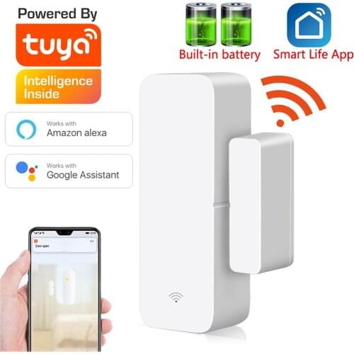 Tuya Smart Life WIFI Smart Door And Window detector Mobile Phone Receiving Alarm Door Sensor Support Alexa Home Without Hub