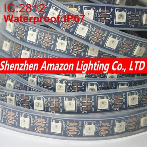 1M/5M 60Pixel/M White Black PCB SMD 5050 RGB WS2812B WS2812 2812 LED Pixels Strip Waterproof IP67 Tube DC5V