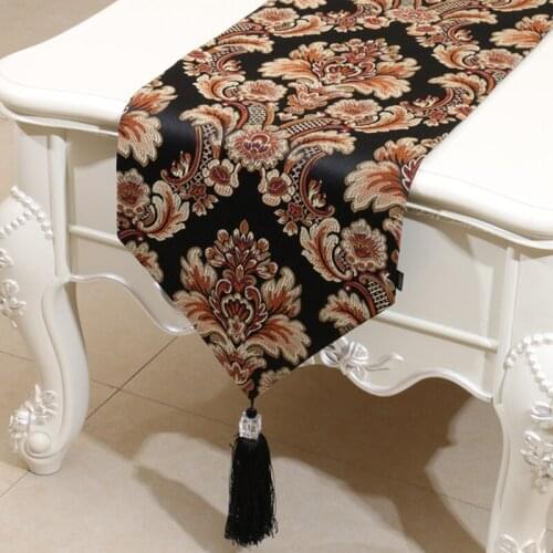 High end damask jacquard brocade modern table runner bed runner table cloth for wedding party home hotel decoration home textile