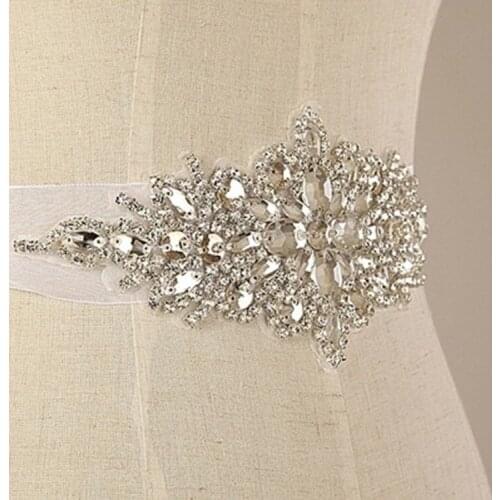 Womens Rhinestone Wedding Belt Accessories Bride Bridesmaid Bridal Sashes Belts For Evening Party Prom Gown Dress XW33