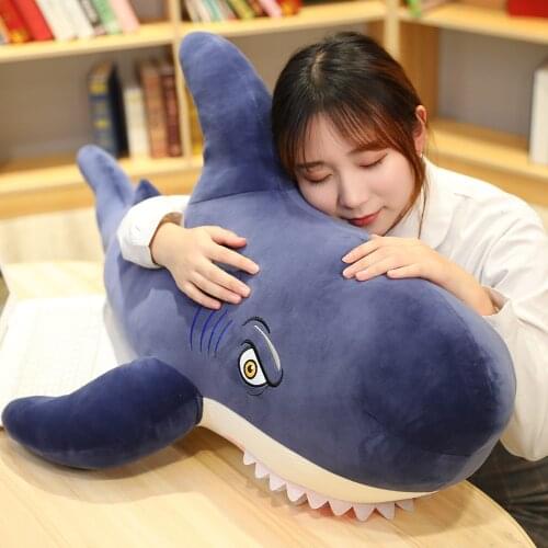 1pc 45/65CM Cute Megalodon Shark Plush Toys Simulation Animal Bite Shark Pillow Stuffed Soft Toys for Children Kids Xmas Gifts