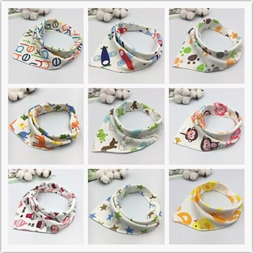 1pcs Practical Bib Burp Cloth Baby Bibs Boys Girls Animal Print Smock Cotton Baby Scarf Feeding Collar Burp Baby Accessories