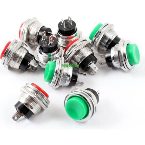 10pcs 15mm Panel Mounting Silver Tone Momentary Pushbutton Switch SPST