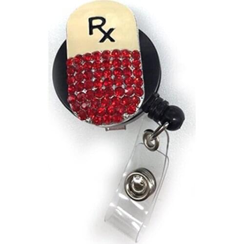 10pcs/lot New design two colors Pill Decorative Medical ID Badge Holder Reel For Nurse And Doctors