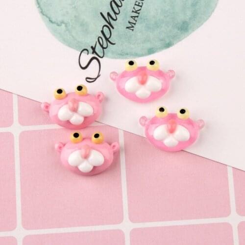 10Pcs/lot Girl Pink Leopard Resin Craft Cartoon Flat back Resin Cabochon Phone Case Decor Diy Material Kids Hairbows Accessories