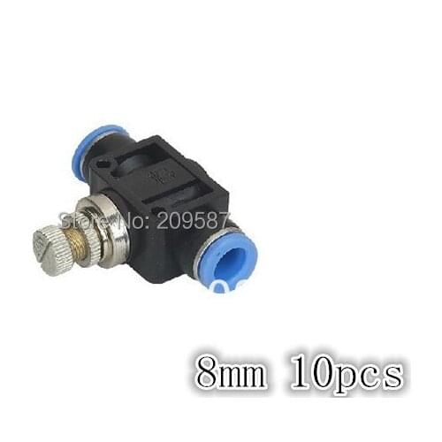 10pcs 8mm Push In Speed Controller Pneumatic Air Valves