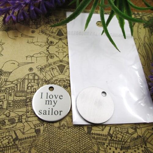 20pcs--"I love my sailor"stainless steel charms 5 styles for choosing DIY Charms for necklace bracelets