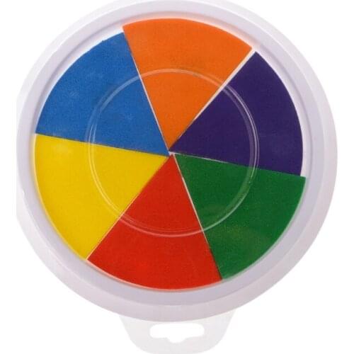 6 Colors Ink Pad Stamp DIY Finger Painting Craft Cardmaking Large Round For Kids P82A