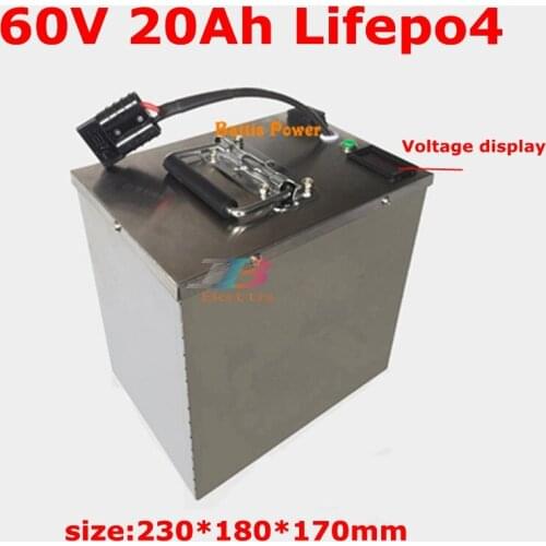 60V 20Ah lifepo4 battery with BMS for 2000w 2500w Electric Bicycle bike Scooter Skateboard cleanness car UPS boat + charger