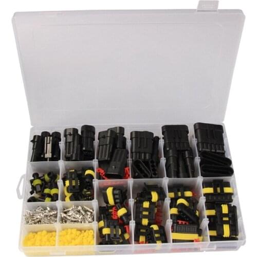 708Pcs Car Waterproof Connector Kit HID Xenon Lamp Harness Plug 1/2/3/4/5/6 Pin Truck Harness Plug