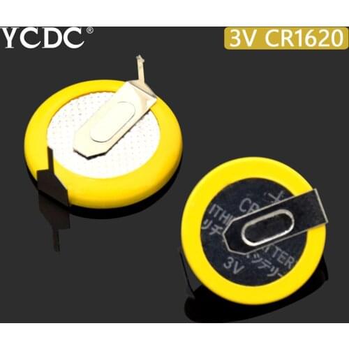 2Pcs 3V CR1620 Battery With 2 Soldering Pins 3V 1620 Coin Cell For Main Board Toy Electronic Scale single use 1620 Batteries