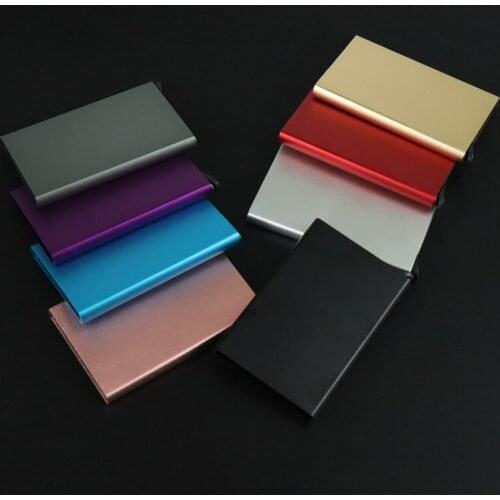 Automatic Pop-up xin yong ka he Card Case Metal Aluminium Alloy Anti-RFID Wallet Bankcards Box Metal Clip