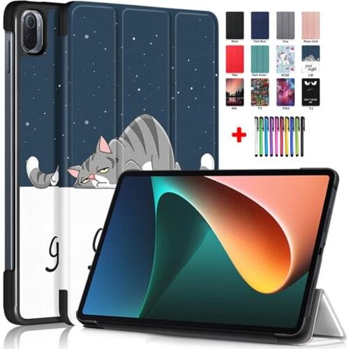 For Tablet MiPad 5 Pro Case For Xiaomi Mi Pad5 Pro Cover 11 inch Leather Trifold Caqa For Xiaomi Pad 5 Case 2021 + Pen