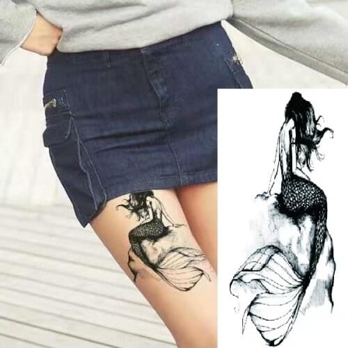 Black Butterfly Rose Heart fish Shape Women Girls Sexy Temporary Tattoo Stickers Waterproof Fake Tatoos Body Arm Chest Art