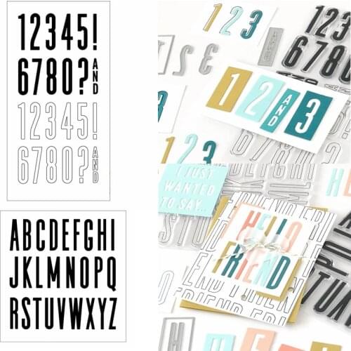 Numbers And Alphabets stamp and die set 2020 0-8 Numbers A-Z Alphabets Stamps and Dies