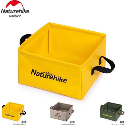 Naturehike 13L PVC Polypropylene Fiber Material Square Foldable Bucket Portable Camping Travel Basin Wash Container