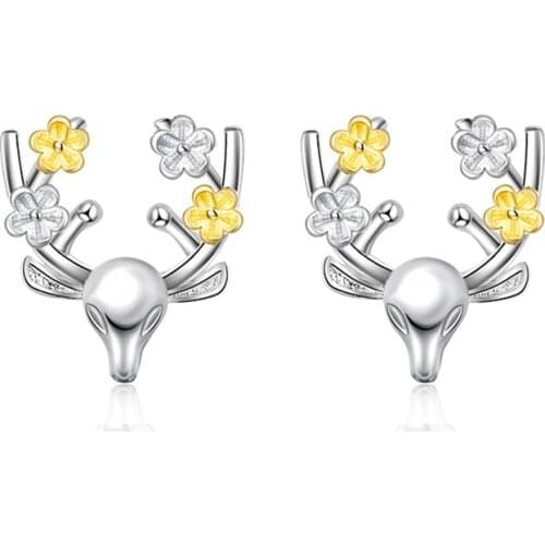 Elk Deer Stud Earrings Women Fashion Creative Christmas Ornaments Stylish Small Earring for Girls Xmas Jewelry Christmas Gift