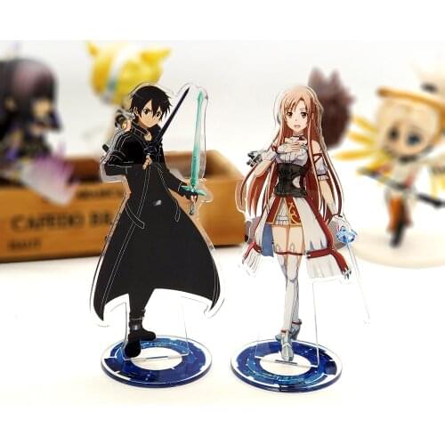 Sword Art Online SAO Kirito Kazuto Asuna acrylic standee figurines desk decoration cake topper anime