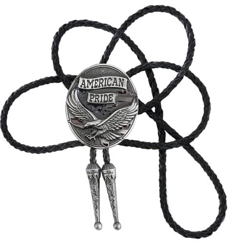 Vintage Pattern American Pride Alloy Eagle Metal Men Neck Tie Bowtie Cowboy Bolo Tie Fashion Apprael Accessories novelty gift