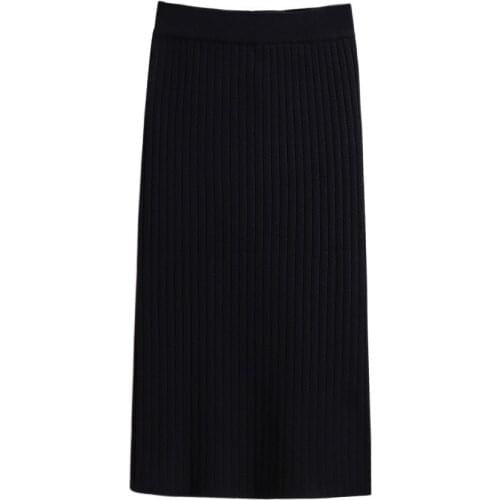 Plus Size 6XL 5XL 4XL 3XL 2XL Women Knited Skirts Femme Elastic Waist Midi Length Pencil Skirts Mujers Slim Winter Skirt