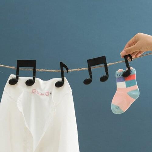 New creative Music notation Clips Clothes Pegs Notes Clothes clip Food Bag Sealing Clip Clothes hangers rack
