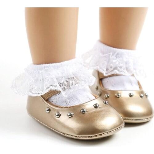 0-18M Autumn Princess Gentle Wind Soft-Soled Toddler Shoes Baby Girl Sweet + Socks Baby Girls Shoes