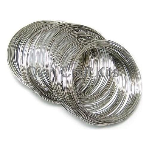 Approx. 800 loops 60mm, 0.6mm Guage, Loops Silver Memory Wire Coil bulk order cut in approx. 80 loops per roll