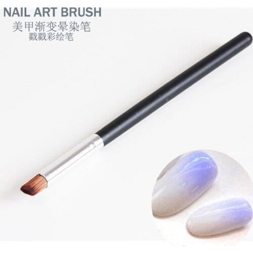 Professional Artifical Fiber Nail Art Gradient Dizzy Dye Brush with Wood Handle