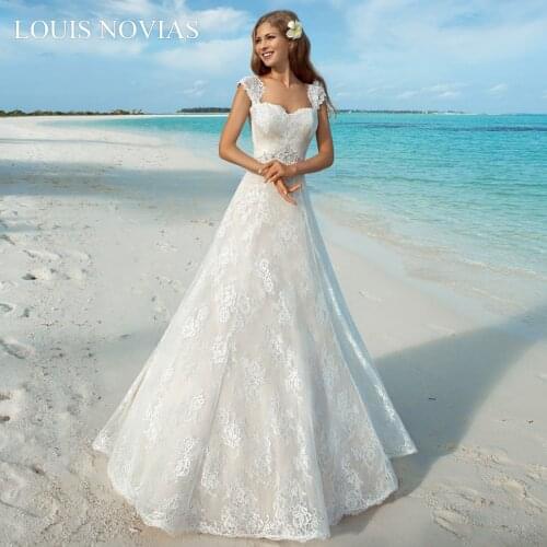 LOUIS NOVIAS Sexy Mermaid Romantic Wedding Dress New Simplicity Sweetheart Dream Lace Beach Embroidery Elegant Beaded Belt Prom