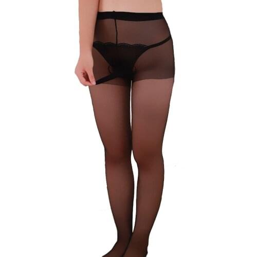 Sexy Sissy Fetish Men See Through Pantyhose Control Top Stockings with Penis Sheath Gay Underwear Lingerie
