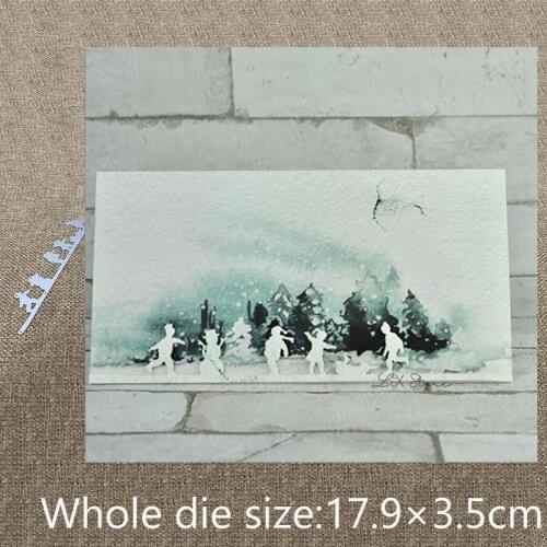 New Design Craft Metal Cutting Die die cuts Children playing in snow scrapbook Album Paper Card Craft Embossing die cuts