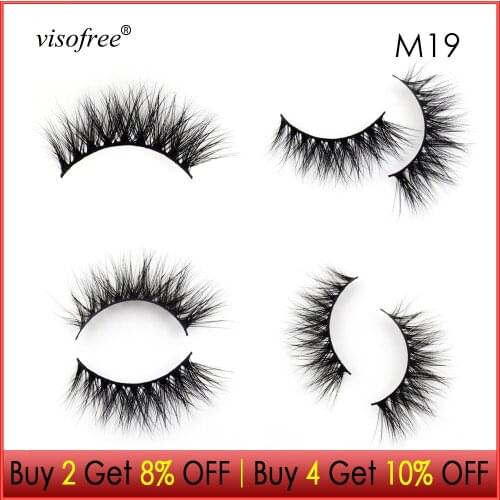 Visofree Eyelashes 3D Mink Lashes Wispy lashes Cruelty free Mink Eyelashes Lightweight lashes Natural Handmade False Eyelashes
