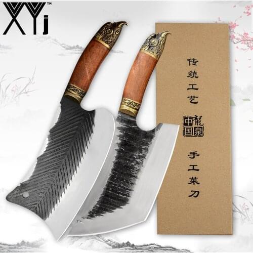 XYj Kitchen Cooking Tool Heavy-Duty Wide Sharp Blade Chopping Knife Chinese Meat Cleaver Slicer Outdoor Survival Accessories
