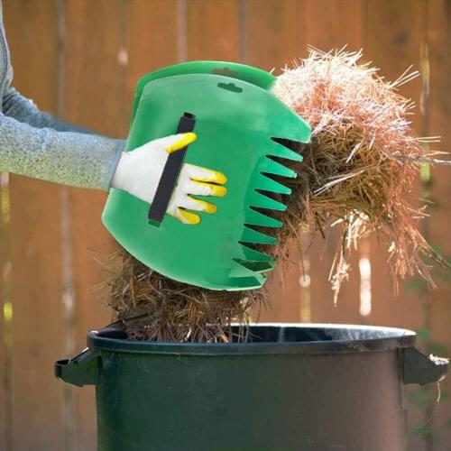 1 Pair Garden Leaf Scoops Grabber Hand Rakes Portable Multifunctional Leaf Picking Rake Lawn Debris Rubbish Pick Up Tool