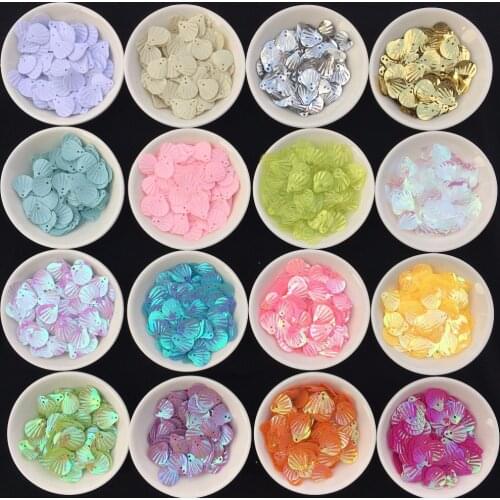 10g/lot 13X13mm 19 Colors Shell shape Loose Sequins confetti DIY Sewing Clothing gift wedding Party art decoration Accessories
