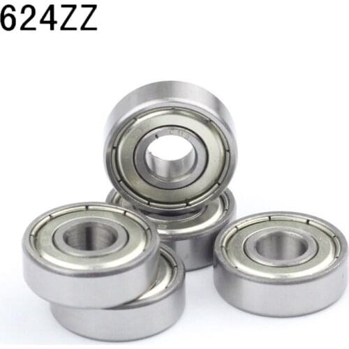10pcs/set Deep Groove Ball Bearing 624-2Z 624ZZ Chrome Steel Miniature Bearings 4 x 13 x 5mm