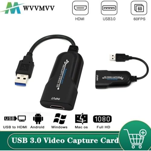 4K HDMI-compatible Video Capture Card USB 3.0 1080p 60Fps Game Capture Card Grabber Record Box Live Streaming for PS4 HD Camera